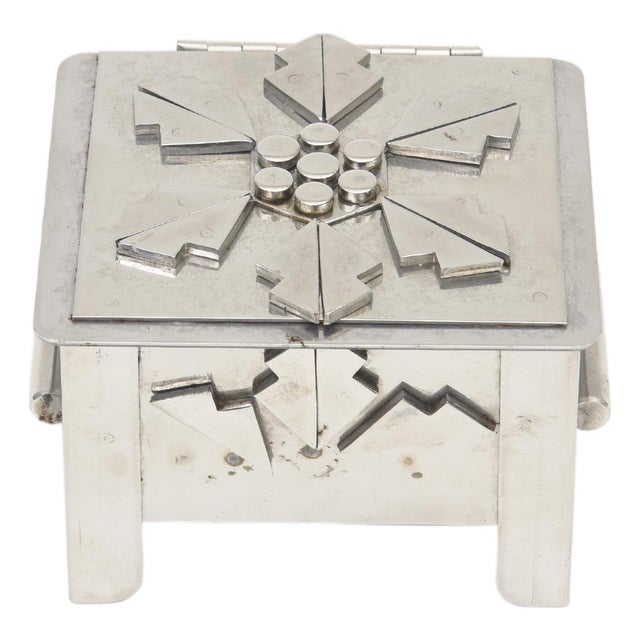 Modernist Stainless Steel Hinged Box by Stanley Scwarz, 1980's For Sale