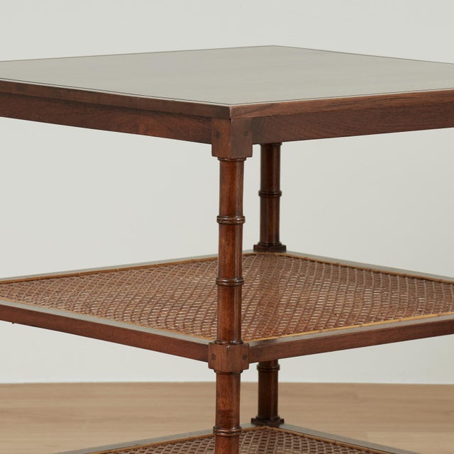 1960s Pair of Vintage British Colonial Style Three Tiered Stands For Sale - Image 5 of 15