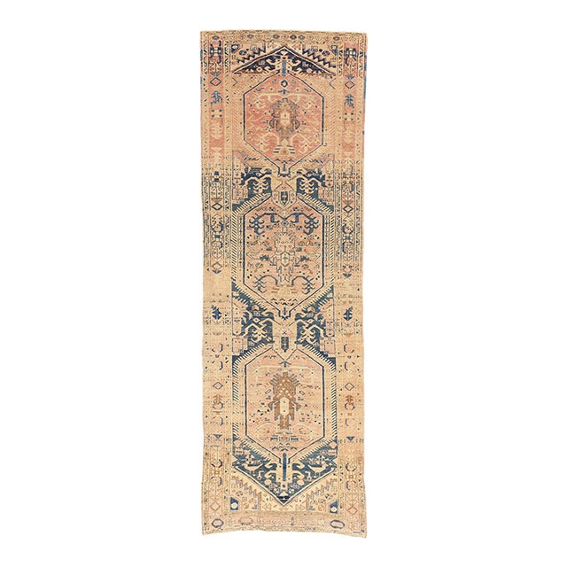 Vintage Persian Heriz Rug Runner, 03'03 X 10'00 For Sale