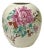Vintage Chinese Pink Peonies Round White Porcelain Pot Vase For Sale