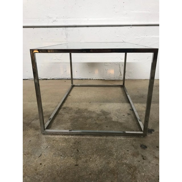 Milo Baughman Thin-Line Chrome and Glass Coffee, Cocktail, or End Table - a Pair For Sale - Image 10 of 12