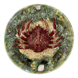 Majolica Palissy Portuguese Spider Crab Wall Plate,C.1940