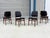 1960s Set of 6 Refinished Danish Modern Teak & Black Vinyl Dining Chairs- Set of 6 For Sale In Los Angeles - Image 6 of 15