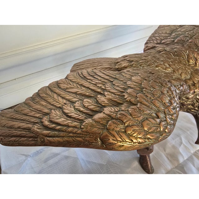 Brass Extra Large Vintage Eagle Sculpture Brass For Sale - Image 8 of 18