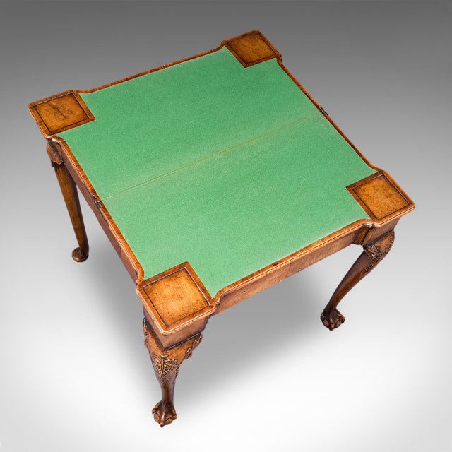 Wood Antique Fold Over Bridge Table, English, Walnut, Game, Card, Georgian, c.1780 For Sale - Image 7 of 12