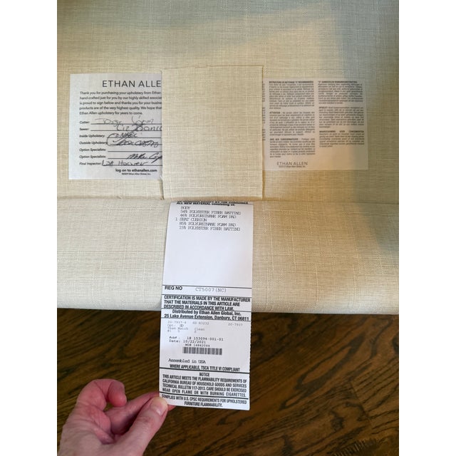 Mint Condition Ethan Allen Small Scale Swivel Upholstered Accent Chair For Sale In Dallas - Image 6 of 7