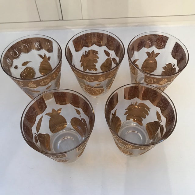 1960s Culver “Florentine” Old Fashioned Glasses - Set of 5 For Sale In Sacramento - Image 6 of 8
