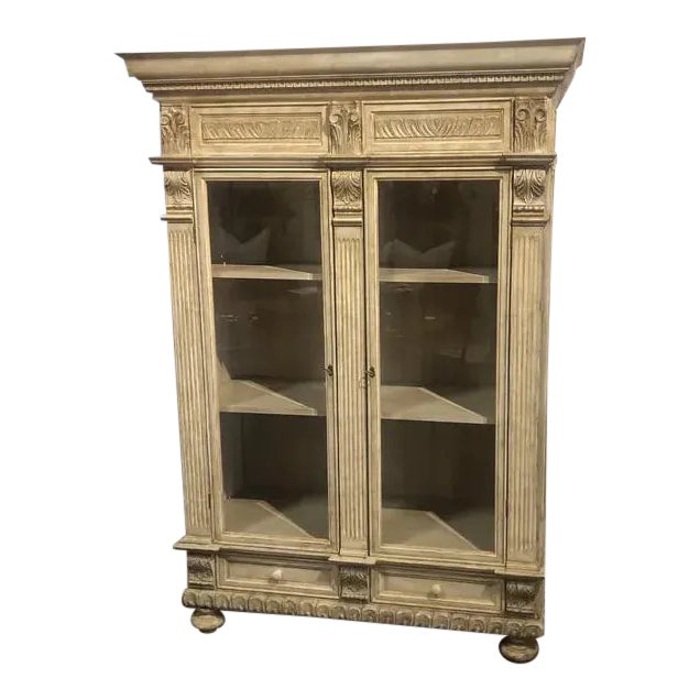 Vintage Italian Wood Carved Cabinet For Sale