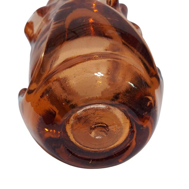 Orange Signed Fire and Light Orange Amber Glass Splash Vase Sculpture Brutalist Chunky Recycled For Sale - Image 8 of 10