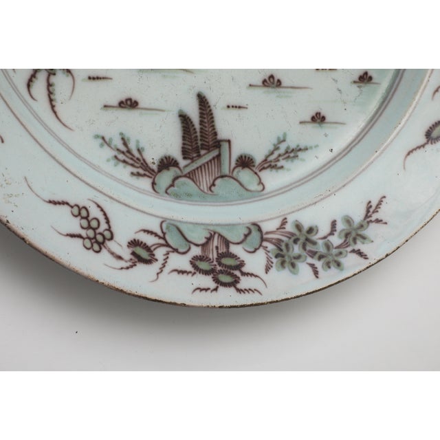 Ceramic Early 18th C. Delft Manganese Tin Glazed Charger For Sale - Image 7 of 12