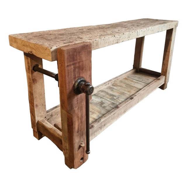 French Workbench in Beech and Oak, 1900s For Sale