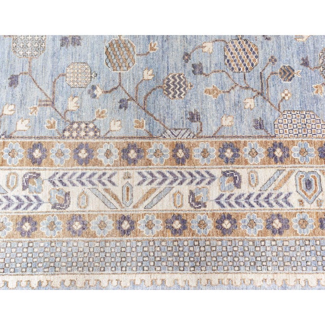Sky Blue Modern Samarkand Rug by Doris Leslie Blau For Sale - Image 8 of 11