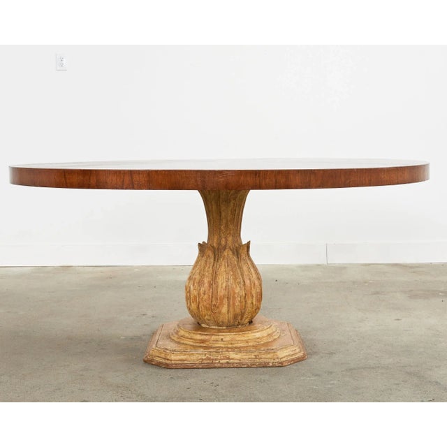 Neoclassical Grand Italian Neoclassical Style Round Tulip Dining or Center Table For Sale - Image 3 of 13