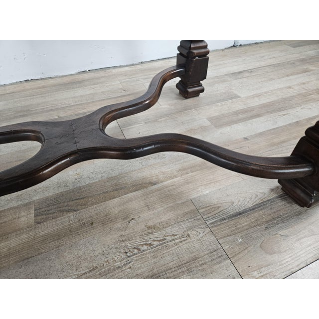 Low Inlaid Walnut Coffee Table with Crossed Legs, 1950s For Sale - Image 12 of 16