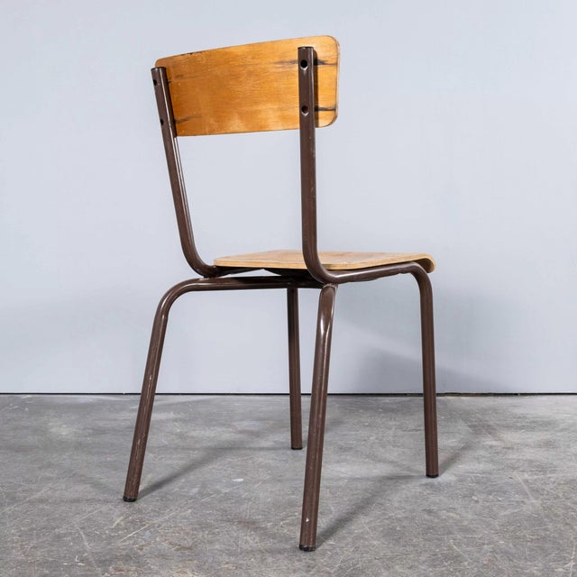 Wood Vintage French Stacking Dining Chairs, 1950s, Set of 6 For Sale - Image 7 of 13