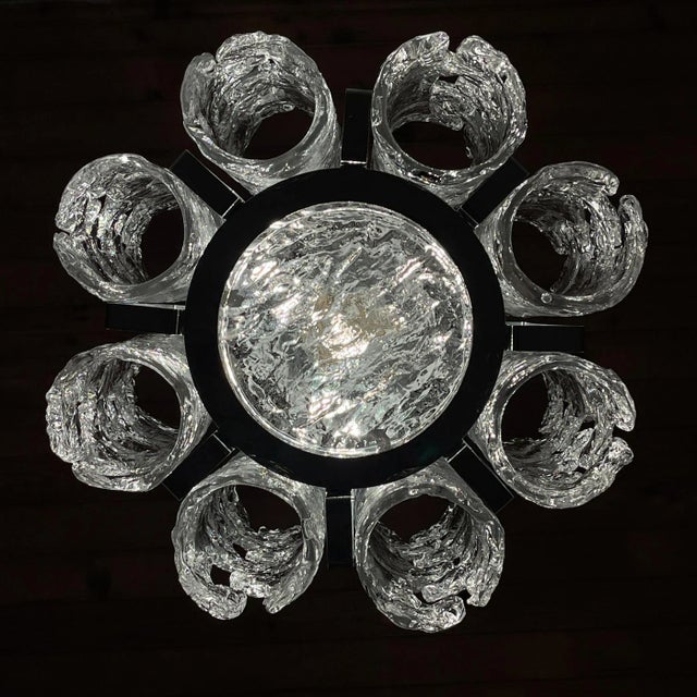 Vintage Ice Murano Glass Chandelier from AV Mazzega, Italy, 1970s For Sale - Image 9 of 18