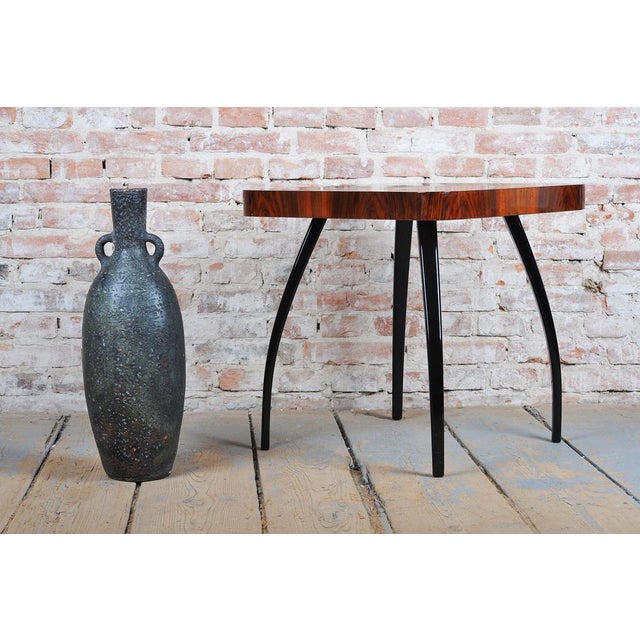 Black Art Deco Vase in Ceramics, Czech, 1920s For Sale - Image 8 of 10