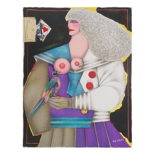 Richard Lindner, Queen of Hearts, Nude, Original Signed Lithograph For Sale