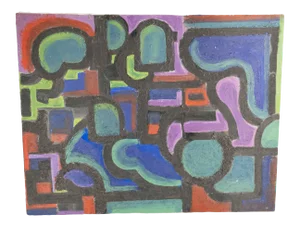 Mid-Century Modern Mid-Century Geometric Abstract Painting