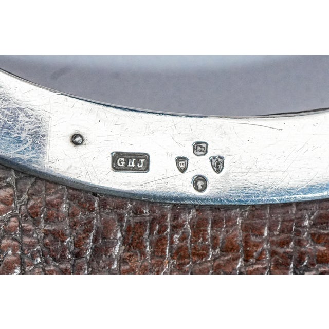 Metal Victorian Antique Leather Sterling Silver Cigar Case Holder Tobacciana For Sale - Image 7 of 11