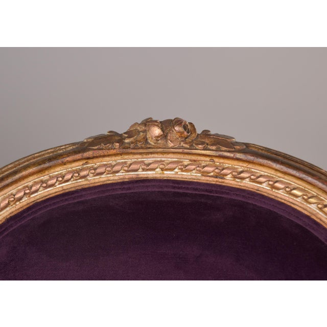 Wood Ponteuse Louis XV Style Bergeres With New Aubergine Velvet Upholstery - Pair For Sale - Image 7 of 12
