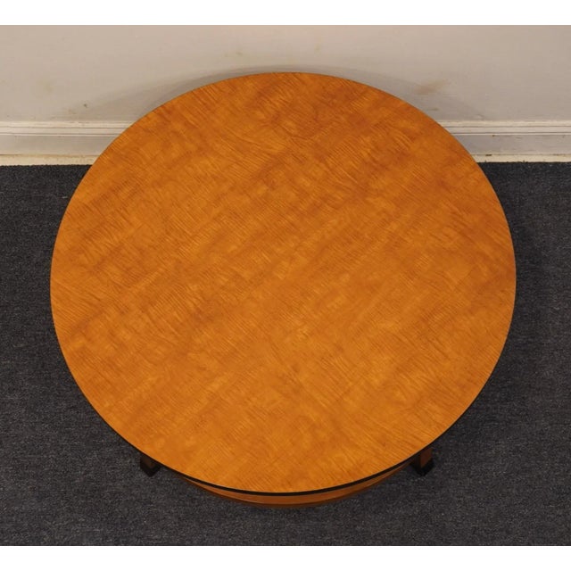Altavista Lane Altavista Lane German Inspired Biedermeier Style Tiger Maple 38" Round Accent Coffee Table 11141-03 For Sale - Image 4 of 11
