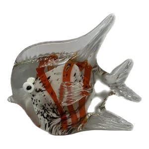 1960’s Murano Styled Glass & Stone Fish Sculpture