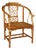 Vintage Chinoiserie Regency Horseshoe Bamboo Rattan & Cane Side Chair For Sale