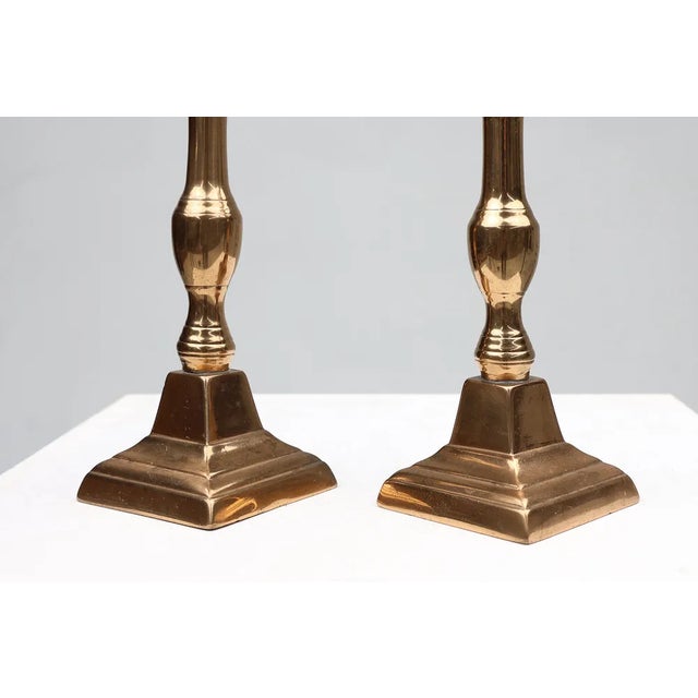 Metal French Candlesticks in Bronze, 1890s, Set of 2 For Sale - Image 7 of 11