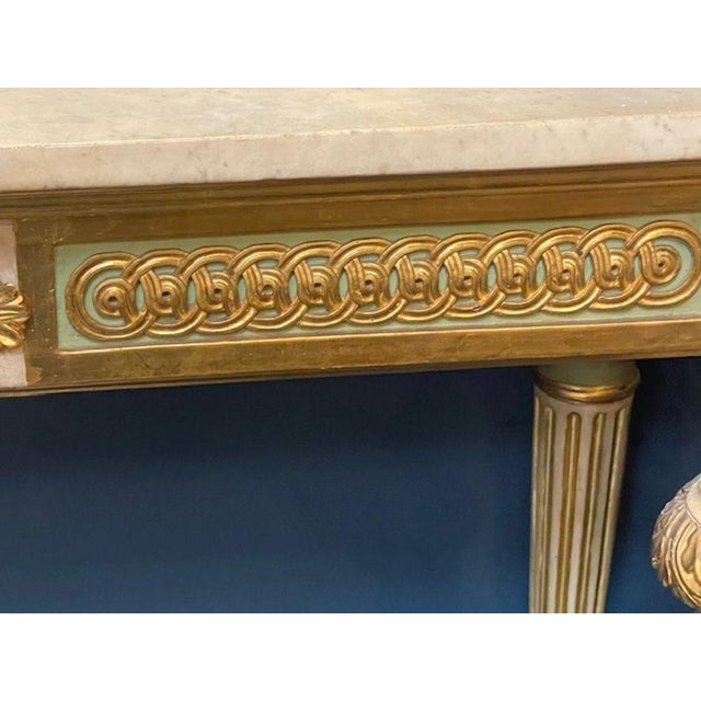 18th Century 18th C Italian Neoclassical Parcel Gilt Console For Sale - Image 5 of 9