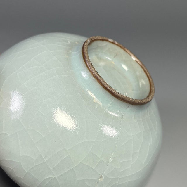 15th Century & Earlier Antique Chinese Celadon Bowl, Collectible (Restored) For Sale - Image 5 of 6