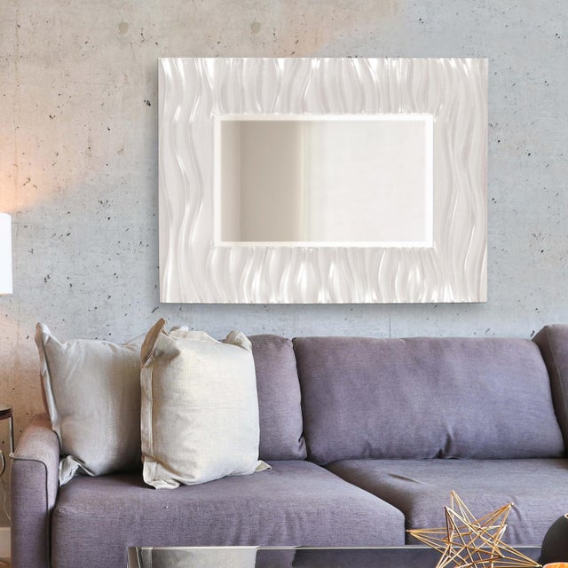 Zenith Mirror - Glossy White For Sale In Chicago - Image 6 of 11