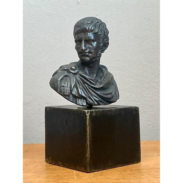 Grand Tour Vintage Roman Emperor Bust on Plinth For Sale - Image 3 of 12