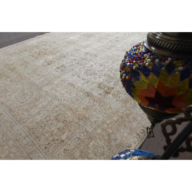 1970s Vintage Persian Handmade Wool Cotton Orange Area Rug For Sale - Image 9 of 11