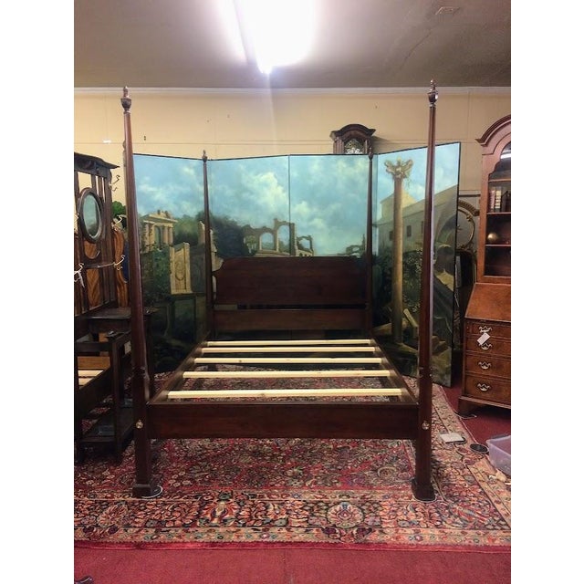 Item: Vintage Harden Queen Size Poster Bed in Cherry. Age & Condition: Circa 1990, refinished. Good condition. A little...