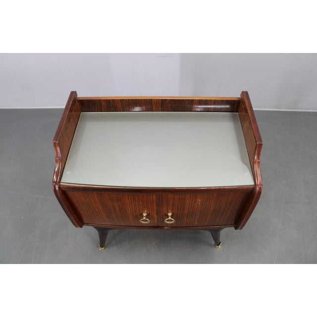 Mid-Century Modern Italian Bedside Tables with Glass Tops, 1950s, Set of 2 For Sale - Image 10 of 17