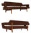 1950s Edward Wormley Sofa - Dunbar Model 486 - Walnut Bracket Back Mid Century Modern For Sale