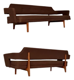 1950s Edward Wormley Sofa - Dunbar Model 486 - Walnut Bracket Back Mid Century Modern