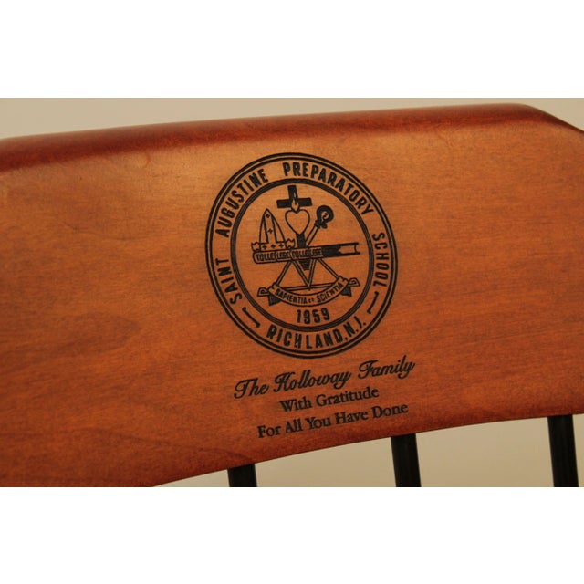1980s Saint Augustine Preparatory School Black with Cherry University Armchair For Sale - Image 5 of 13