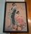 This is a vintage Japanese mixed-media textile print crafted in the traditional Bijin-ga (美美人画, "pictures of beautiful...