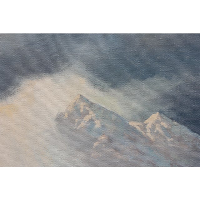 Roland D. Enright Idealized Naturalistic Mountain Landscape Oil Painting 20th Century For Sale - Image 4 of 7