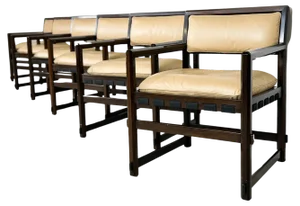 Mid-Century Modern Armchairs attributed to Edward Wormley for Dunbar, Set of 6
