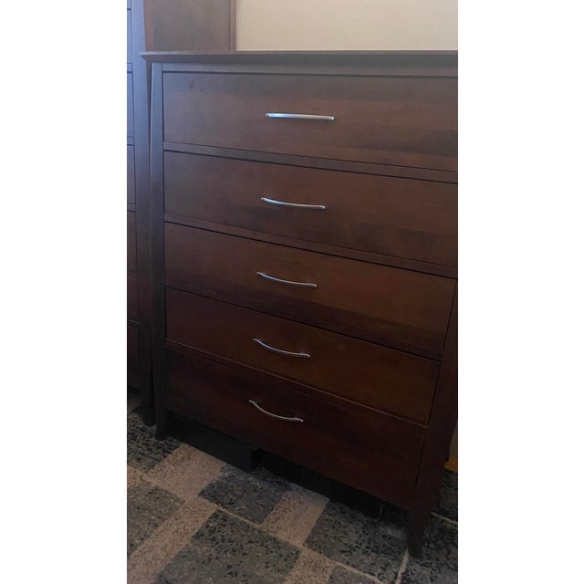 1980s Baronet Solid Maple 5-Drawer Chest / Mid-Century Modern Dresser For Sale - Image 11 of 11