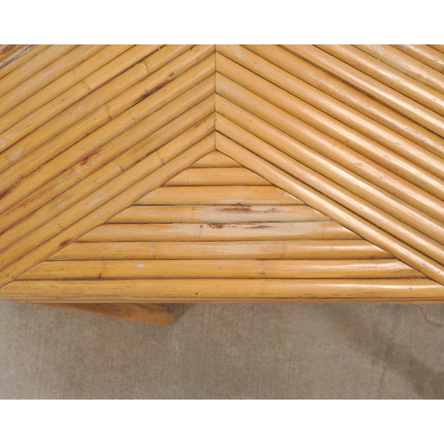 Organic Modern Pencil Reed Rattan Waterfall Console Table For Sale - Image 10 of 18