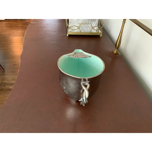 1950s Hazel Hannell Silver Glaze Pottery Pitcher For Sale - Image 9 of 9