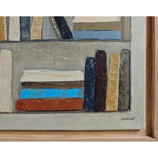 Paint Point D’équilibre, Contemporary Abstract Bookshelf Oil Painting, Framed by Sophie Dumont For Sale - Image 7 of 10