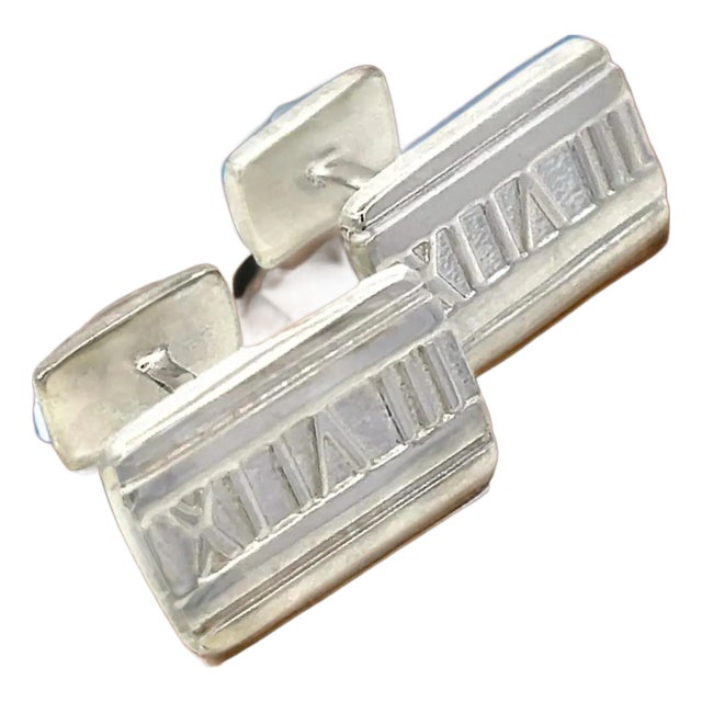 1990s Tiffany & Co Estate "Atlas" Cufflinks Sterling Silver, 2 Pieces For Sale