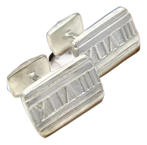 1990s Tiffany & Co Estate "Atlas" Cufflinks Sterling Silver, 2 Pieces