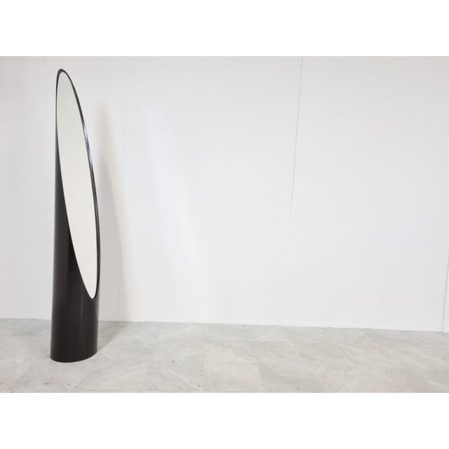Dark blue 'Lipstick' floor mirror, good condition. Great timeless design 1970s - France Dimensions: Height: 164cm/64.56"....