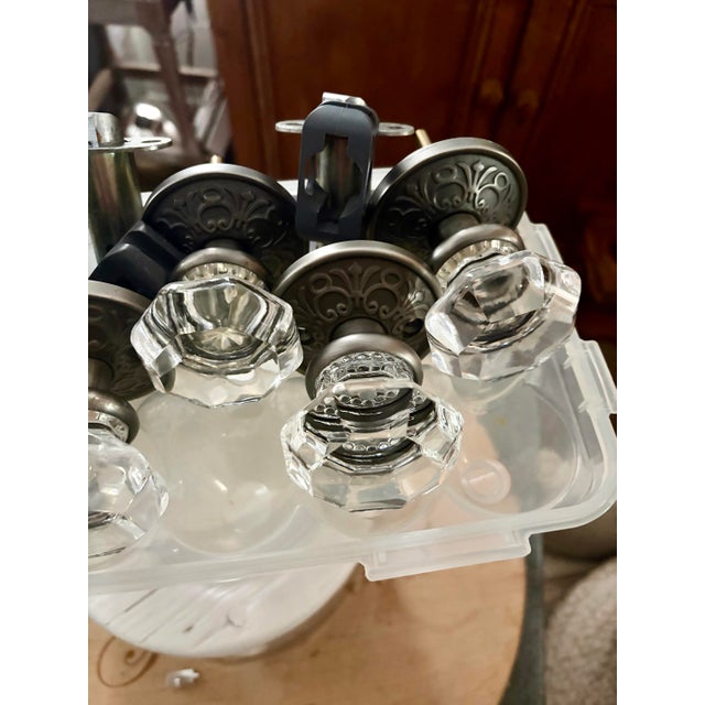 1990s Vintage Glass Door Knobs, Set of 6 For Sale - Image 5 of 9